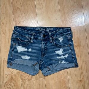 American Eagle Outfitters Ripped Blue Jean Shorts